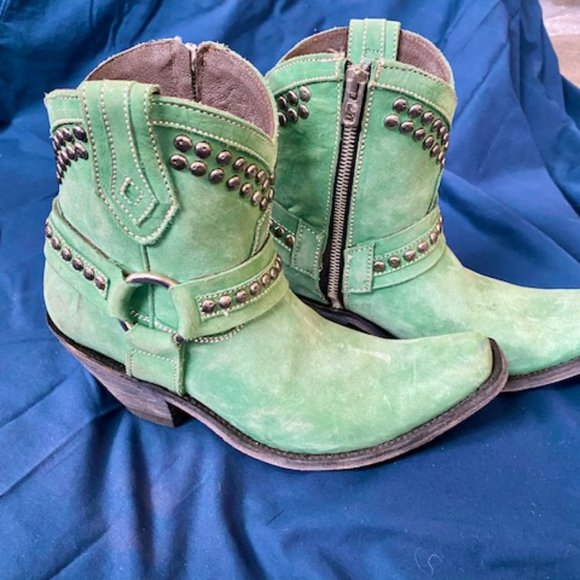 Old Gringo Mint Green Studded Ankle Booties - Picture 2 of 5